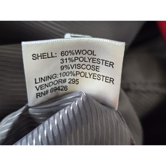 Calvin Klein Coat Womens 6 Red Wool Blend Long Overcoat Holiday Winter Belted - Picture 8 of 8